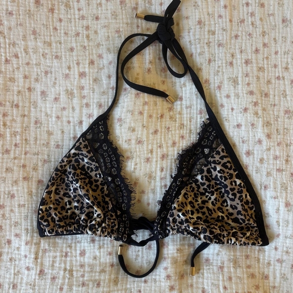 Tailor Vintage Other - Tailor Vintage Leopard Print Lace Bikini Top